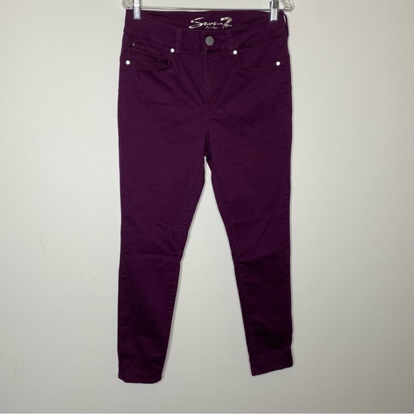 Seven7 Purple High Rise Skinny Jeans - Picture 3 of 9